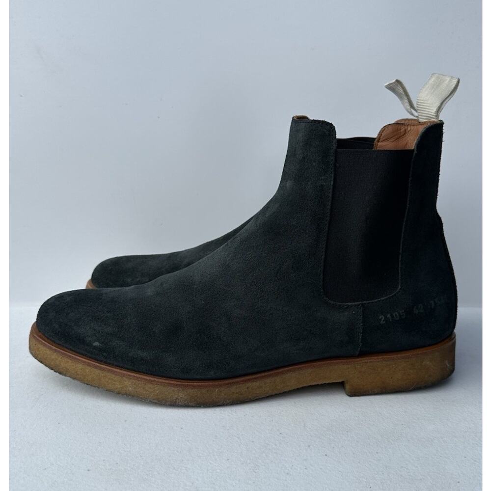 Common Projects Mens Winter Chelsea Boots Black Suede Size 42